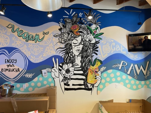 Booch Queen Mural | Murals by ShammyBuns Art (SBA) | KC Kombucha in Sacramento
