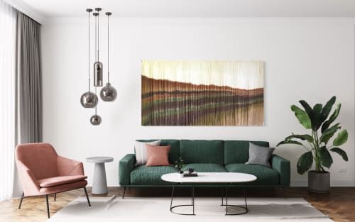 KIMBERLEY TAN Fiber Art, Brown Textile Art | Tapestry in Wall Hangings by Wallflowers Hanging Art