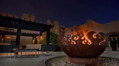 Great Bowl O’ Fire at Spirit Ridge Vineyard Resort & Spa | Public Sculptures by John T Unger | Spirit Ridge Resort in Osoyoos