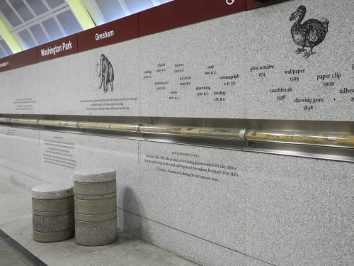 Core Sample Time Line | Public Sculptures by Bill Will Studio | Washington Park MAX Station in Portland