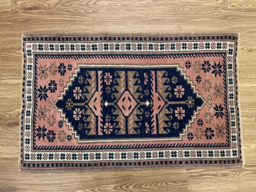 Vintage Turkish Rug Doormat | 1.11 x 3.1 | Small Rug in Rugs by Vintage Loomz