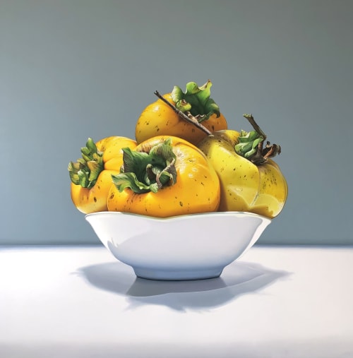 persimmons still life oil painting | Oil And Acrylic Painting in Paintings by Massimo Villa