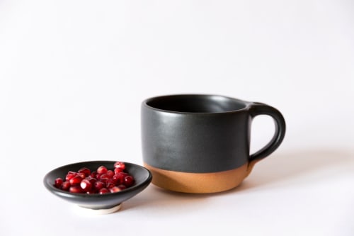 Black Modern Coffee Mug | Cups by Tina Fossella Pottery