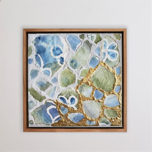 Watercolor and Gold-Foiling Painting on Wood Panel - 03 | Paintings by Apoorva Kasaraneni