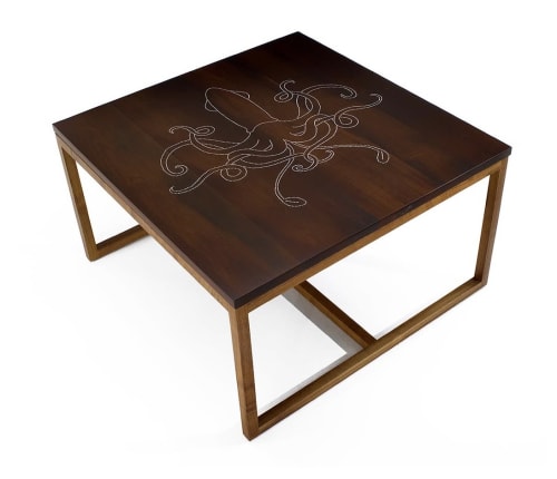 Nail Inlay Coffee Table No. 29 (squid) | Tables by Peter Sandback