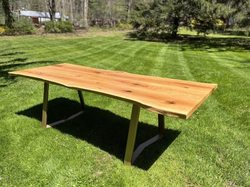 Live Edge Oak Dining Table on Steel Base | Tables by Basemeant WRX