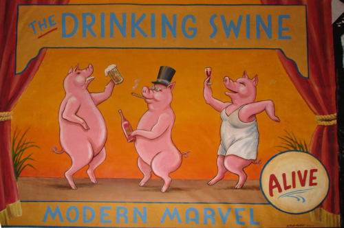 Custom canvas banners for Dinosaur BBQ | Paintings by Elliott Mattice Art & Design | Baltimore in Baltimore