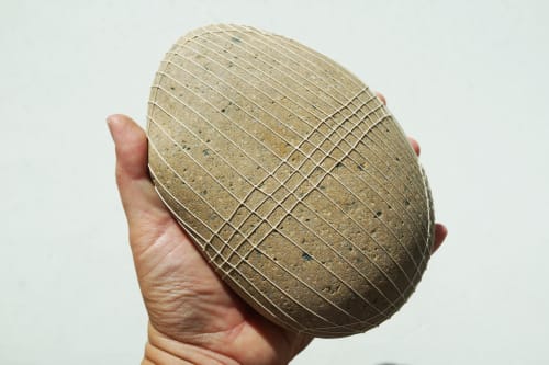 large taupe open weave | Sculptures by LAURA FISCHER