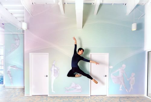 Seven Studio Corridor Murals | Wallpaper by EDGE Collections | Harriett's Orlando Ballet Centre in Orlando