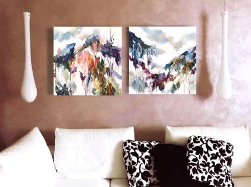 "Mountains are made of cloud" and "Fragments of time" Paintings | Paintings by Cristina Dalla Valentina