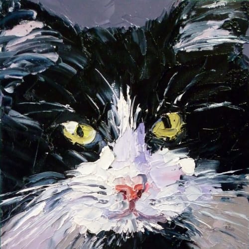 Catman | Paintings by Ann Gorbett Palette Knife Paintings