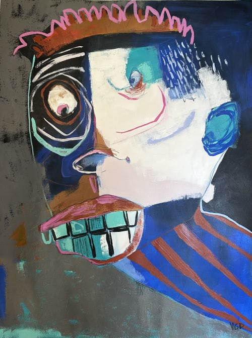 The boy who earned his stripes | Oil And Acrylic Painting in Paintings by Vikki Drummond