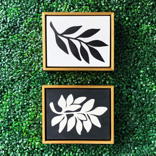 A LEAFY DIPTYCH | Oil And Acrylic Painting in Paintings by Leslie Phelan Mural Art + Design