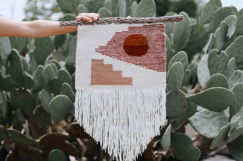 Tapestry with Cholla Cactus Wood | Macrame Wall Hanging in Wall Hangings by Estudio Zanny | Private Residence - Austin, TX in Austin