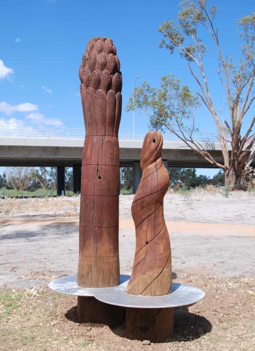 The Swan River flows under the old Whiteman Bridge | Public Sculptures by Andrew Kay