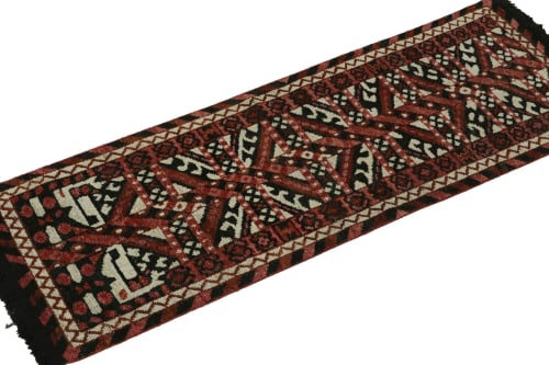 Rug & Kilim’s Tribal runner in red, black and white | Area Rug in Rugs by Rug and Kilim