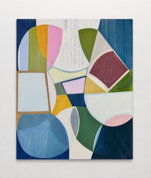 Map and Pattern | Oil And Acrylic Painting in Paintings by Rebekah Andrade