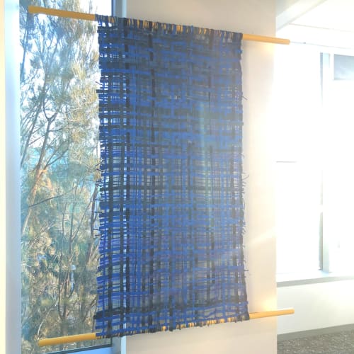 "Blue Weaving" | Wall Hangings by ANTLRE - Hannah Sitzer | Google RWC SEA6 in Redwood City
