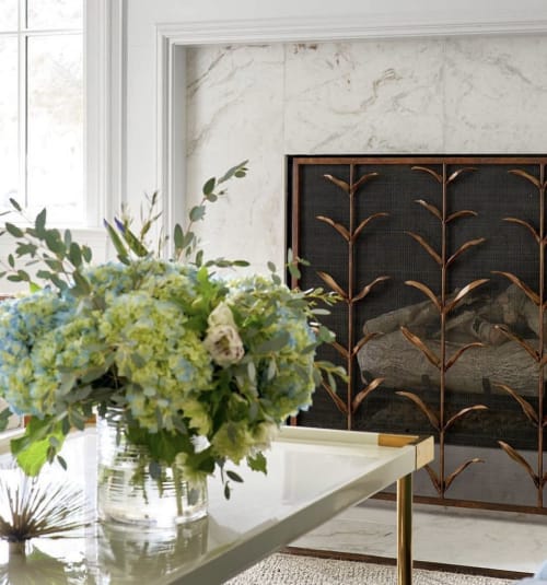 Lily Stems Fire Screen | Fireplaces by Claire Crowe Collection