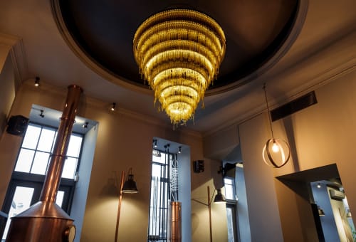 Bar “Distilerija” in Vilnius | Chandeliers by Pleiades lighting | Distilerija in Vilnius