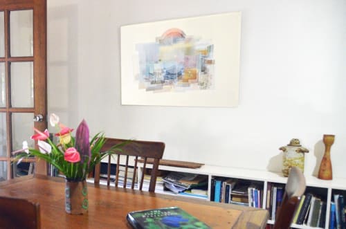 Living Near Water Hand Sewn Collage | Mixed Media by Linden Eller