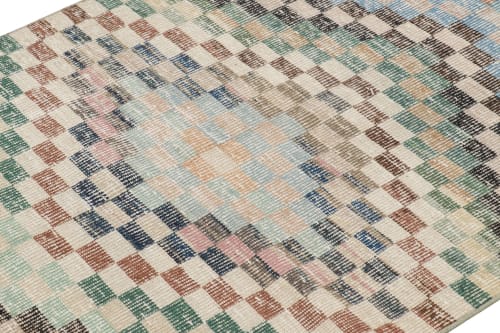 Vintage Zeki Müren Rug in Polychromatic Geometric Patterns | Area Rug in Rugs by Rug and Kilim