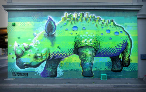 Irie Rhino | Street Murals by Mike Makatron