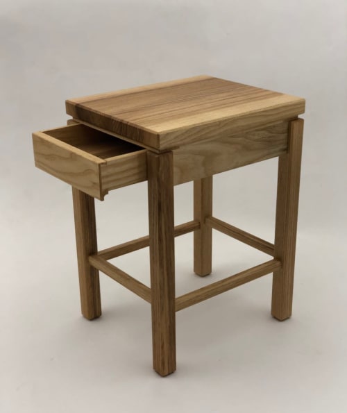 Bedside Table in White Ash with Single Drawer | Tables by Brian Holcombe Woodworker
