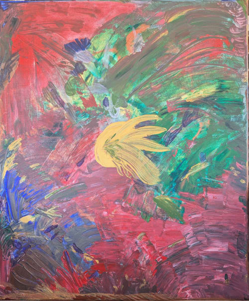 Ray of Light- Acrylic on Canvas | Oil And Acrylic Painting in Paintings by Parineeta Patel- Nature Inspired Cosmic Abstracts