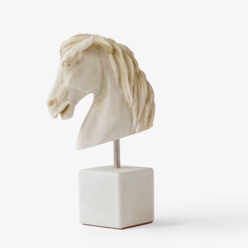 Small Horse Head Bust Made with Compressed Marble Powder | Sculptures by LAGU