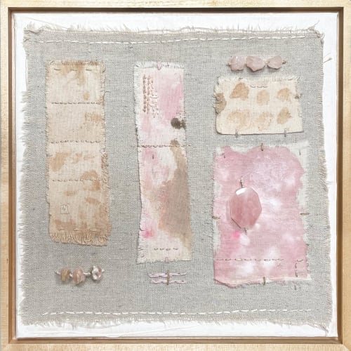 Unconditional; Mixed Media Textile With Semi Precious Stones | Paintings by Michele Spurza