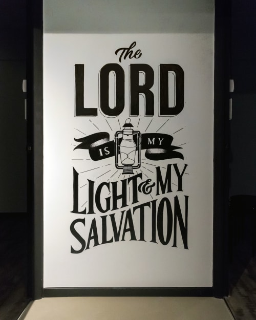 Psalm 27:1 Bible Verse Wall Mural: The Lord is my light and my salvation | Murals by Leah Chong