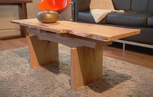 Shinto Inspired Live Big Leaf Maple Coffee Table | Tables by SjK Design Studios