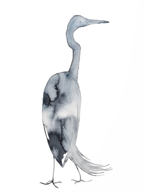 Heron No. 26 : Original watercolor painting | Paintings by Elizabeth Becker