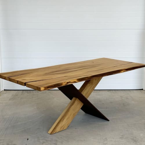 Natural wood dining table | Wescover