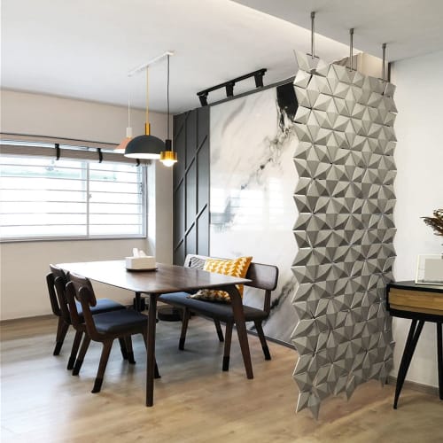 Facet hanging room divider 102 x 207cm in Pearl Gray | Furniture by Bloomming, Bas van Leeuwen & Mireille Meijs