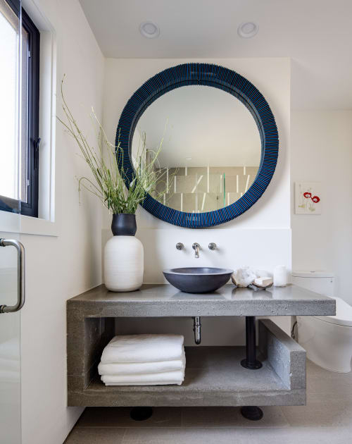 Segmented wooden framed mirror | Decorative Objects by nick lopez