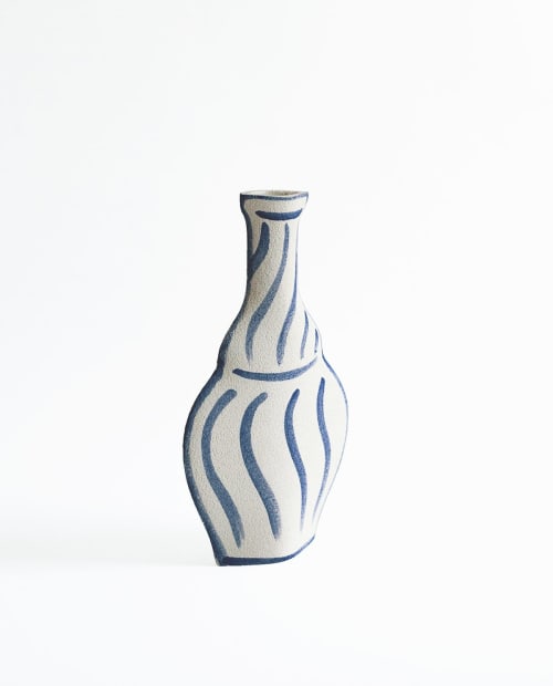 Ceramic Vase ‘Morandi Vase - Blue’ | Vases & Vessels by INI CERAMIQUE
