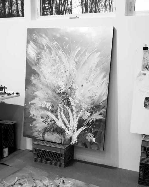 Ferns | Oil And Acrylic Painting in Paintings by Cara Enteles Studio