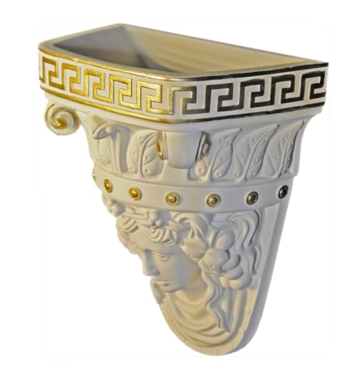 Vase Greek Wall with meander pattern hand painted | Decorative Objects by ultimate European