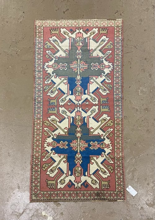 Vintage Turkish Area Rug |  3.1 x 6.6 | Rugs by Wool and Rug