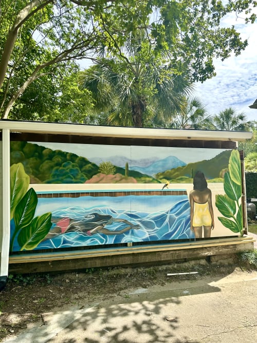 Residential Mural - David Hockney Inspired | Street Murals by Girls Who Paint Murals