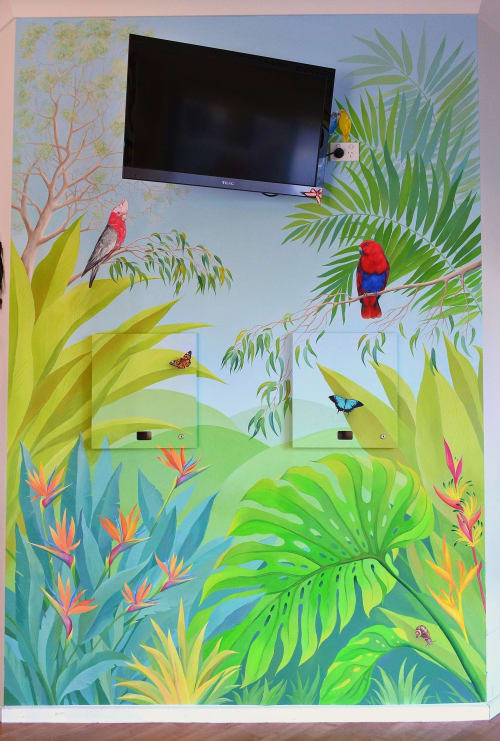 "Nature" mural at the Child Care Centre | Murals by Elena Kolotusha | 39-41 Isabella St in Moorabbin