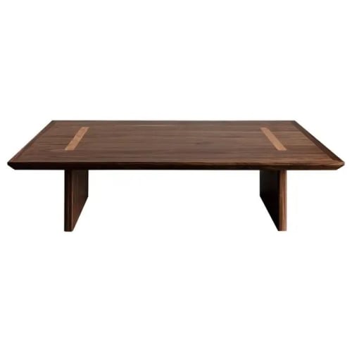 Minimalist Natural Walnut Finish Coffee Table w Oak Detail | Tables by NO AGE FURNITURE STUDIO