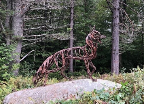 Coydog 2 | Public Sculptures by Wendy Klemperer Art Inc | Sugarloaf Mountain in Carrabassett Valley