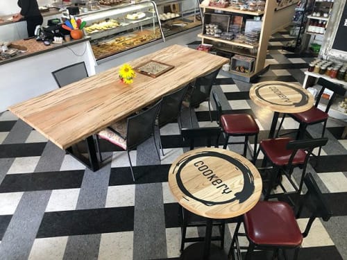 Custom Branded Solid wood table tops | Tables by Stone City Woodworks