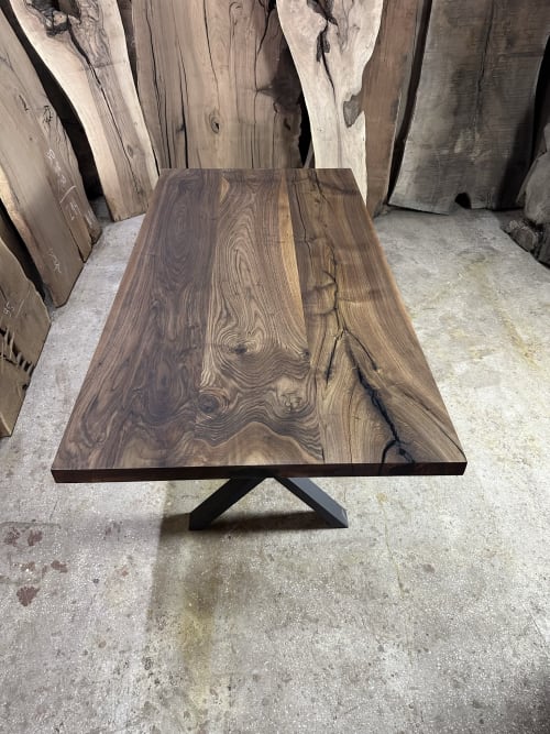 Brown Walnut Table - Live Edge - Slab Table- Dining Table | Tables by TigerWoodAtelier