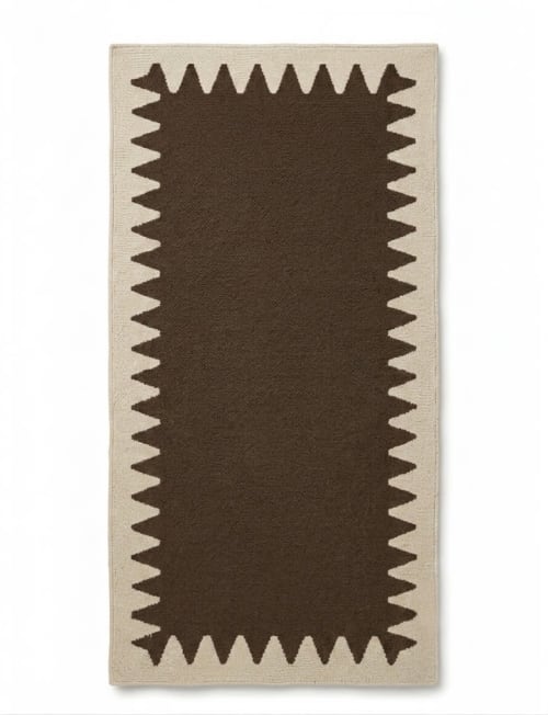 Handwoven Woolen Brown Runner Rug | Rugs by Evergreen Carpets
