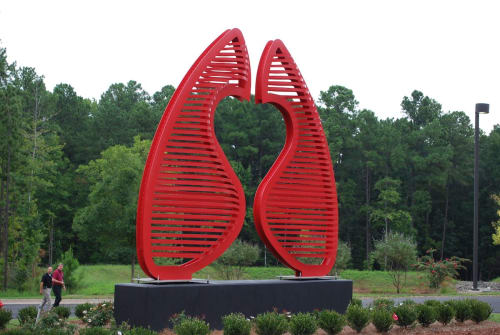 Heart and Lungs | Sculptures by Edwin White Designs | United Therapeutics Corporation in Durham