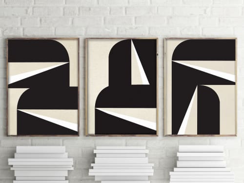 Abstract Graphic Triptych - Custom Listing | Art & Wall Decor by Nicolette Atelier